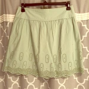 LAST CALL LOFT Mint Green Eyelet Skirt NWT